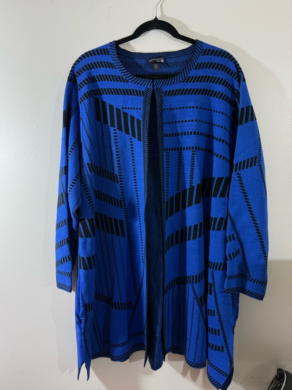 Antthony Blue and Black Sweater Duster